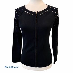 Radzoli Black Cardigan Studs and Grommets Sz S